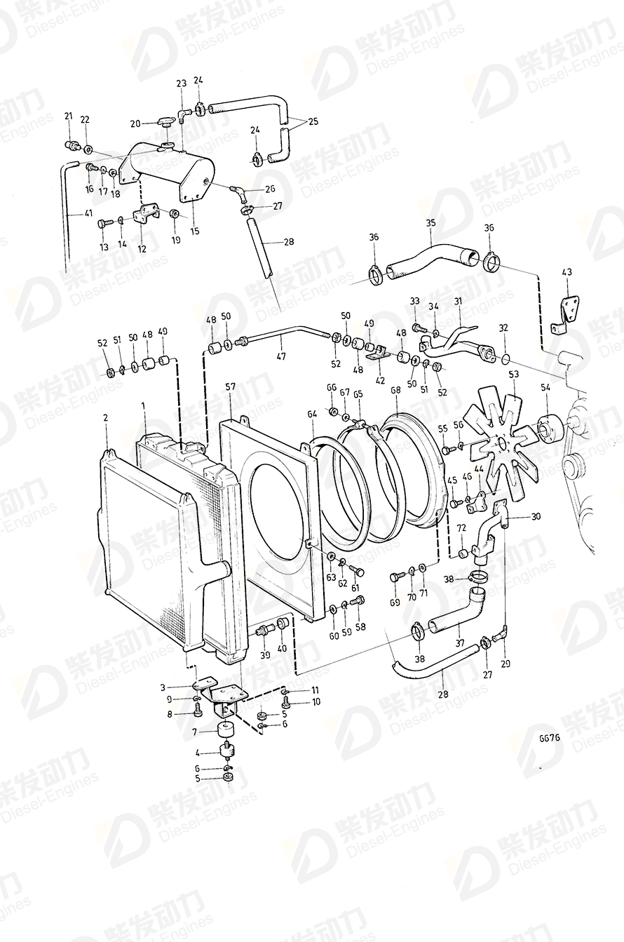 VOLVO Radiator hose 847378 Drawing VOLVO Radiator hose 847378 Drawing